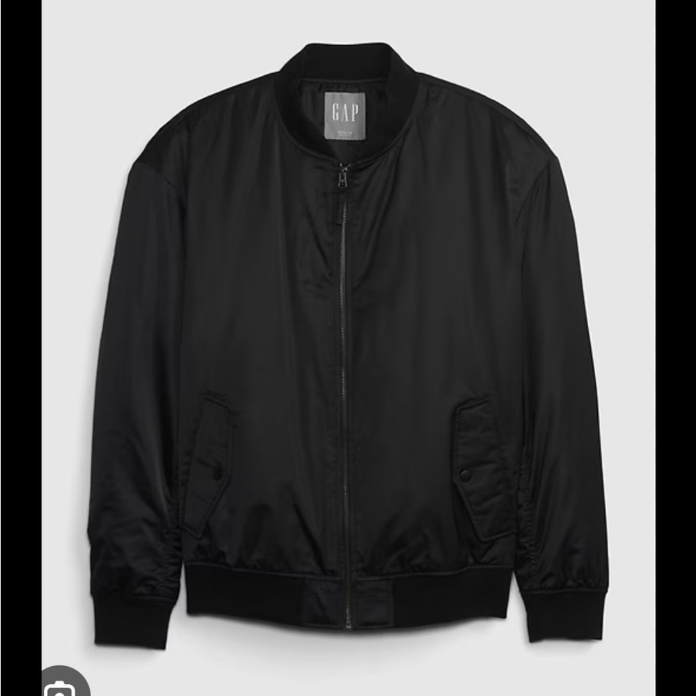 GAP Men's Classic Black Bomber Jacket